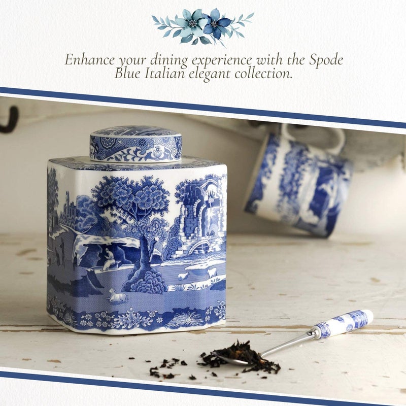 Spode Blue Italian Tea and Dessert Spoons - Set of 6 Porcelain Handle Stainless Steel Utensils - 6 Inch Flatware for Afternoon Tea, Cake, Entertaining Essentials for the Table - Image 5